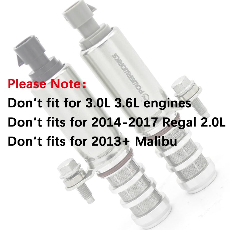 POWERWORKS Intake & Exhaust Camshaft Position Actuator Solenoid Valve Kit for GM Chevy Malibu HHR Buick Pontiac 2.0L / 2.2L / 2.4L Replaces Part Number 12655421, 12655420 and More - Image 2